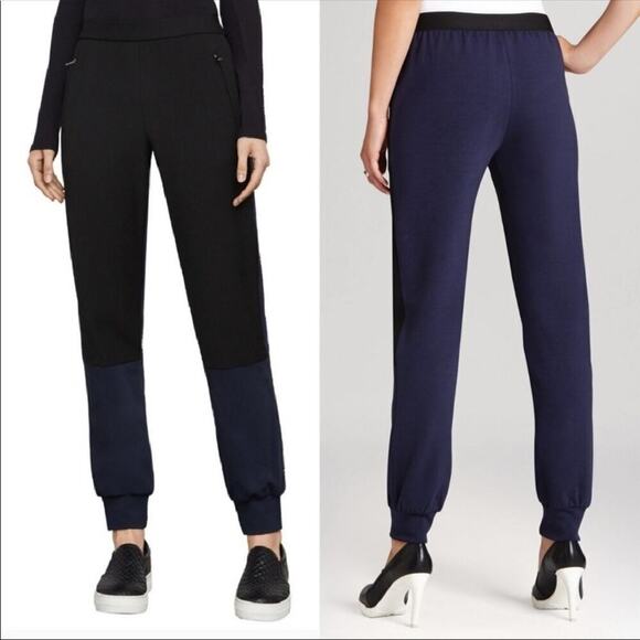 BCBGMaxAzria Gianni Black & Navy Contrast Colorblock Cargo Pants Small - Picture 15 of 15